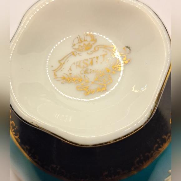 CASTLE Japan Dragonware Tea Cup and Saucer Bone China in blue and Vintage . - Picture 7 of 10